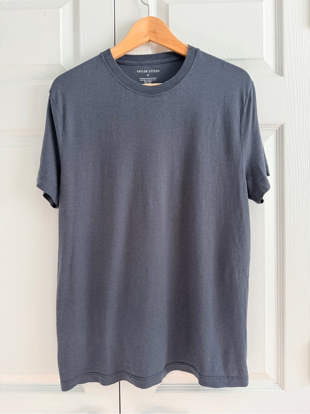 Taylor Stitch Organic Cotton Hemp Crew Neck T-Shirt grey Size 40 Medium USA